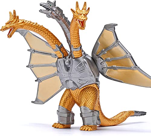 Godzilla King of The Monsters Toy - Movie Monster Series Godzilla Mecha King Ghidorah Action Figures 6 inch Monster Zero Godzilla Plush 3 Head Gold Dragon Toy