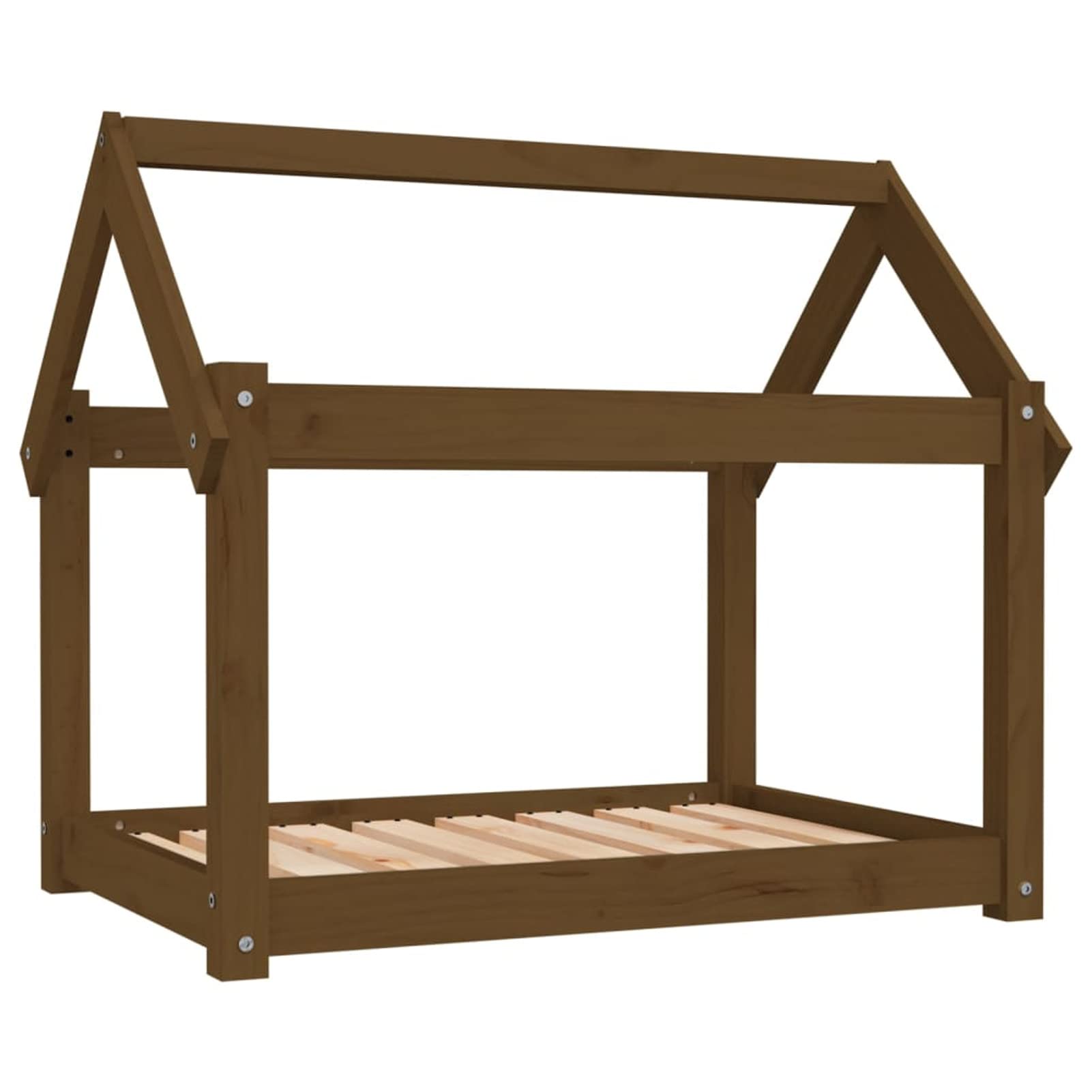 Homgoday Bursztynowe legowisko dla psa 81 x 60 x 70 cm z litego drewna sosnowego, wystrój klatki dla psa klatka dla psa wewnętrzna Kennel dla psów klatki dla psów na zewnątrz ogrodzenie dla psa