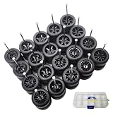 1/64 Wheels and Tires Set, 10-Pack 1 64 Scale Wheels with 10 for 1/64 Diecast Cars Upgraded and Modified Rubber Tires(Diameter 0.43in/11mm) (Black)