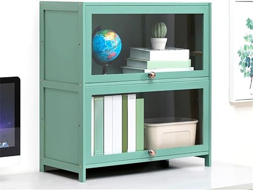 Miniatura 8 de KWOKING Estantería de bambú contemporánea de bambú para oficina en casa, estantería de piso a techo, estantería de almacenamiento de escritorio para