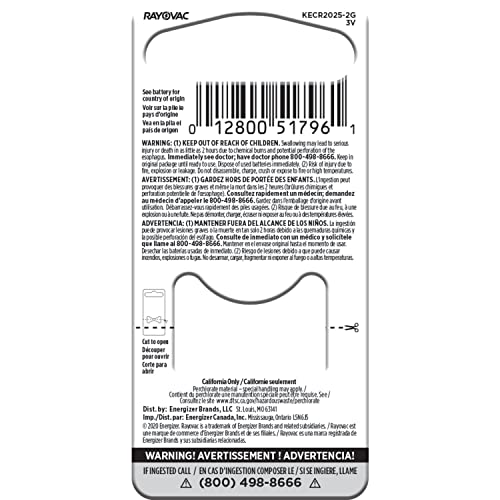 Pilas de Litio CR2025 Rayovac, 3V, Pack 2 Unidades miniatura 5