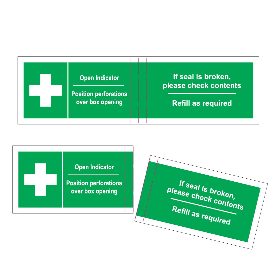 First Aid Box Tamper Proof Labels, 82 mm X 23 mm (Pack of 40) Stickers