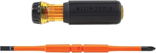 Miniatura 21 de Klein Tools 32293 Destornillador aislado, juego de destornilladores 2 en 1 con hoja abatible, Phillips #2 y puntas ranuradas de 1/4 pulgadas