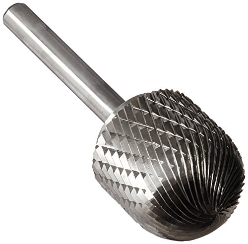 Image of Drill America SC-9 Carbide Burr /Rotary File Cylindrical Radius-End Double Cut for Die Grinder 1 inch Dia. x 1 inch Cut Length with 1 /4 inch Shank and 2-3 /4 inch Overall Length, DUL Series