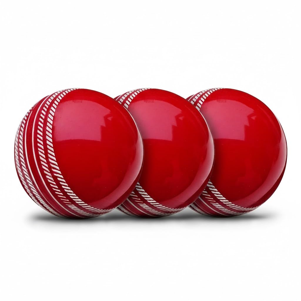 BodyFit Premium T-20 Synthetic Cricket Ball Match Practice Training | Practice Cricket Ball | Wind Ball | Swing Ball | Indoor & Outdoor Street & Beach Cricket Pack of 3. (Ball-Red)-picture-21