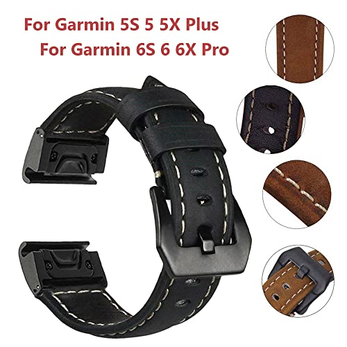 Correa de reloj inteligente para Garmin Fenix 7 6 5 de cuero de 22mm 2
