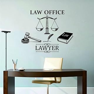 ANFRJJI Scales of Justice Wall Sticker Lawyer Wall Decal Law Wall Art Attorney Wall Decor Lawyer Office Decor Law Student Gift Law School Graduation Gift Effect:25