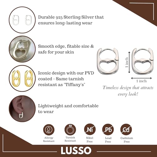LUSSO 925 Sterling Silver Soda Tab Necklace Earrings, 14K Yellow Gold Bottle Cap Soda Can Tab Earrings For Women, Funny Small Hoop Earrings With Charm, Outer Banks Necklace Sarah Earrings4