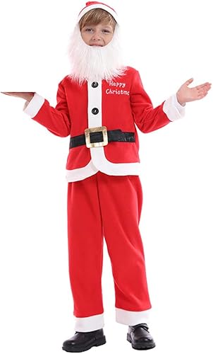 Miniatura 2 de IDOPIP Disfraz de reno de Papá Noel y elfo para niños y niñas, disfraz elegante para cosplay, Navidad, fiesta con sombrero