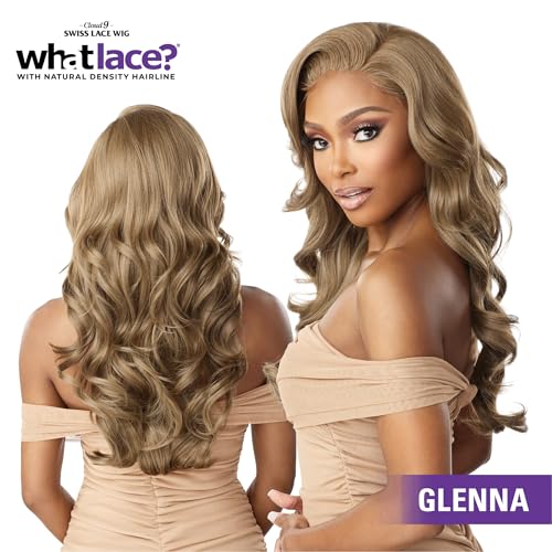 sensationnel what lace 13x6 wigs - glenna lacefrontal hand tied glueless synthetic with natural density preplucked hairline 1b offblack