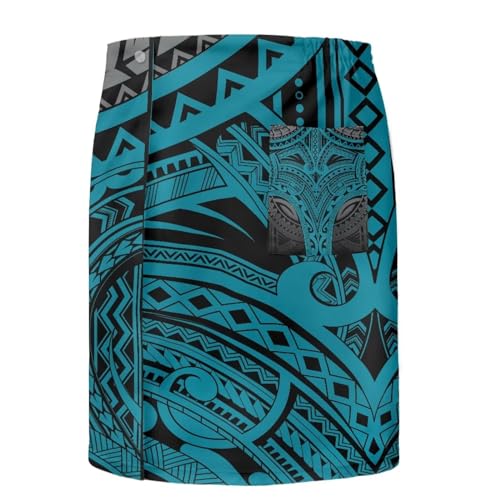 Hawaiian Men's Skirt Polynesian Puletasi Samoa Traditional Sarong Pareo Lavalava with Pockets Casual Beachwear3