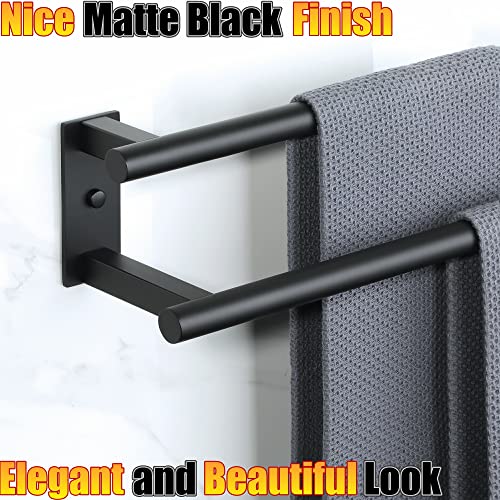 Alise Bath Double Towel Bars,Towel Rack Towel Holder For Bathroom Lavatory,Wall Mount Heavy Duty Sus304 Stainless Steel Towel Hanger Rail,Matte Black Towel Hanging Rod,Gdl7600-B 24-Inch #TOP3