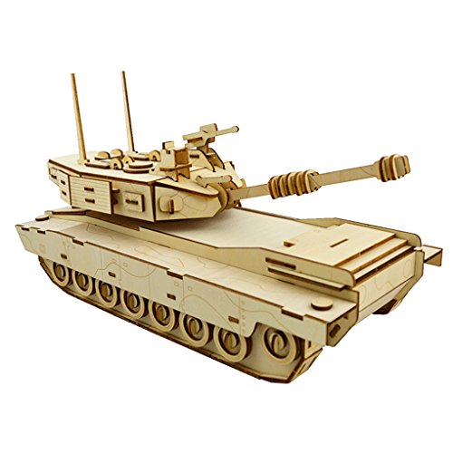 3D Wooden Puzzles Laser Engraving DIY Safe Assembly Constructor Kit Toy for Teens and Adults (Tank) - Image 4