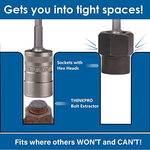 Thinkpro Upgrade Bolt Extractor Set, 32Pcs Impact Bolt & Nut Remover Set, Stripped Lug Nut Remover, Extraction Socket Set For Removing Damaged, Frozen, Rusted, Rounded-Off Bolts, Nuts & Screws #TOP1