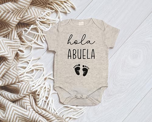 Hola Abuela Pregnancy Announcement Infant Bodysuit for Spanish Grandma2