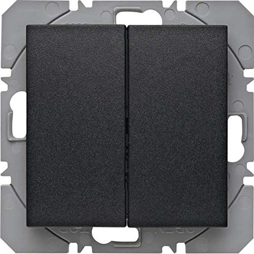 Interrupteur KNX radio quicklink double Hager résout les manques de câblage Berker anthracite