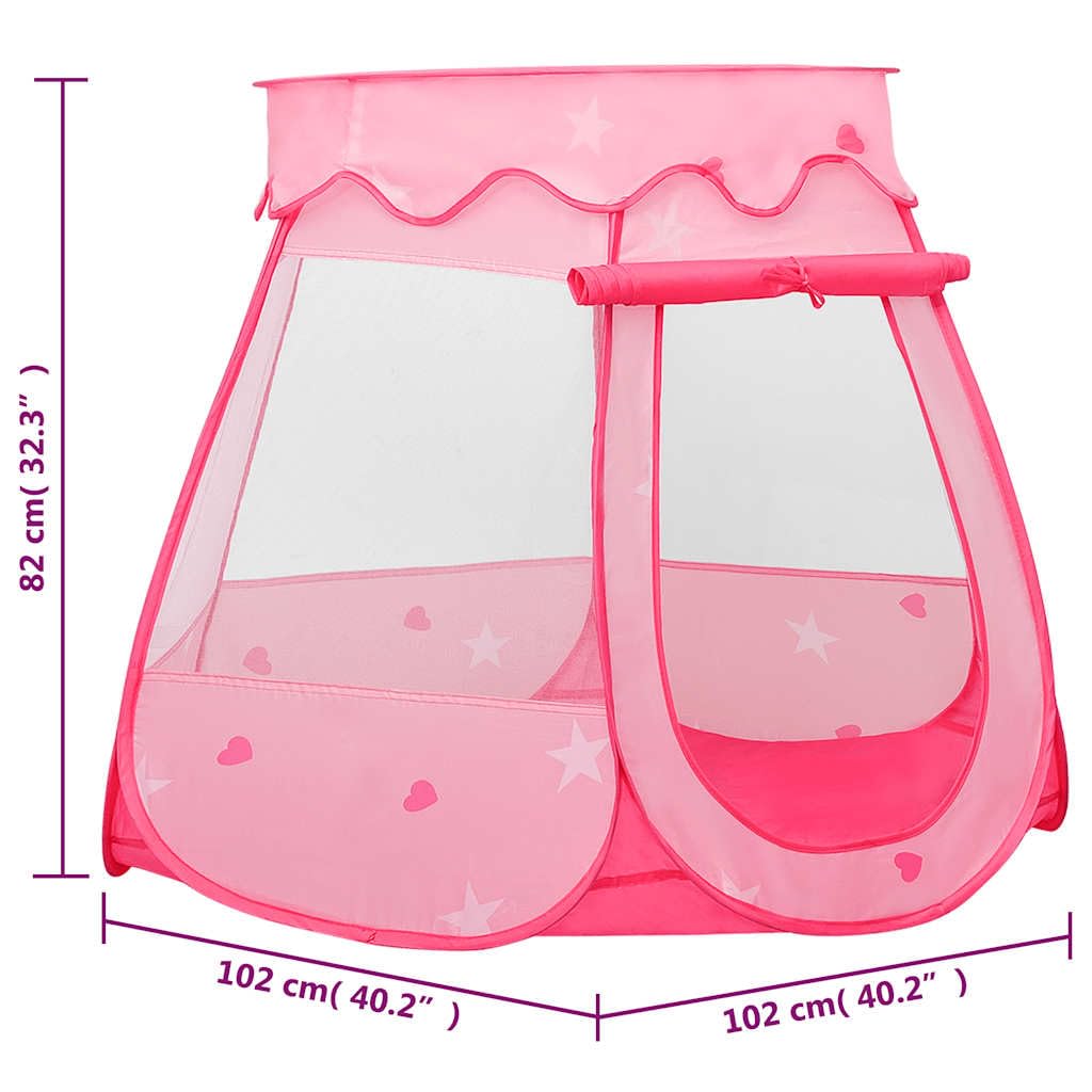 Mangloder Kinder-Spielzelt mit 250 Bällen Rosa 102x102x82 cm Spielhaus für Kinderzimmer Garten Outdoor, stabiles Material, leicht auf- und abbaubar, inklusive Tragetasche