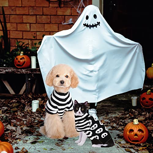 Hrttsy Dog Halloween Sweater Cute Funny Ugly Skull Skeleton Dog Clothes Medium Dogs Soft Warm Fall Winter Dog Sweatshirts Knitwear Holiday Pet Jumper For Medium Dogs Shiba Inu Akita Outfits(Black,L) #TOP6
