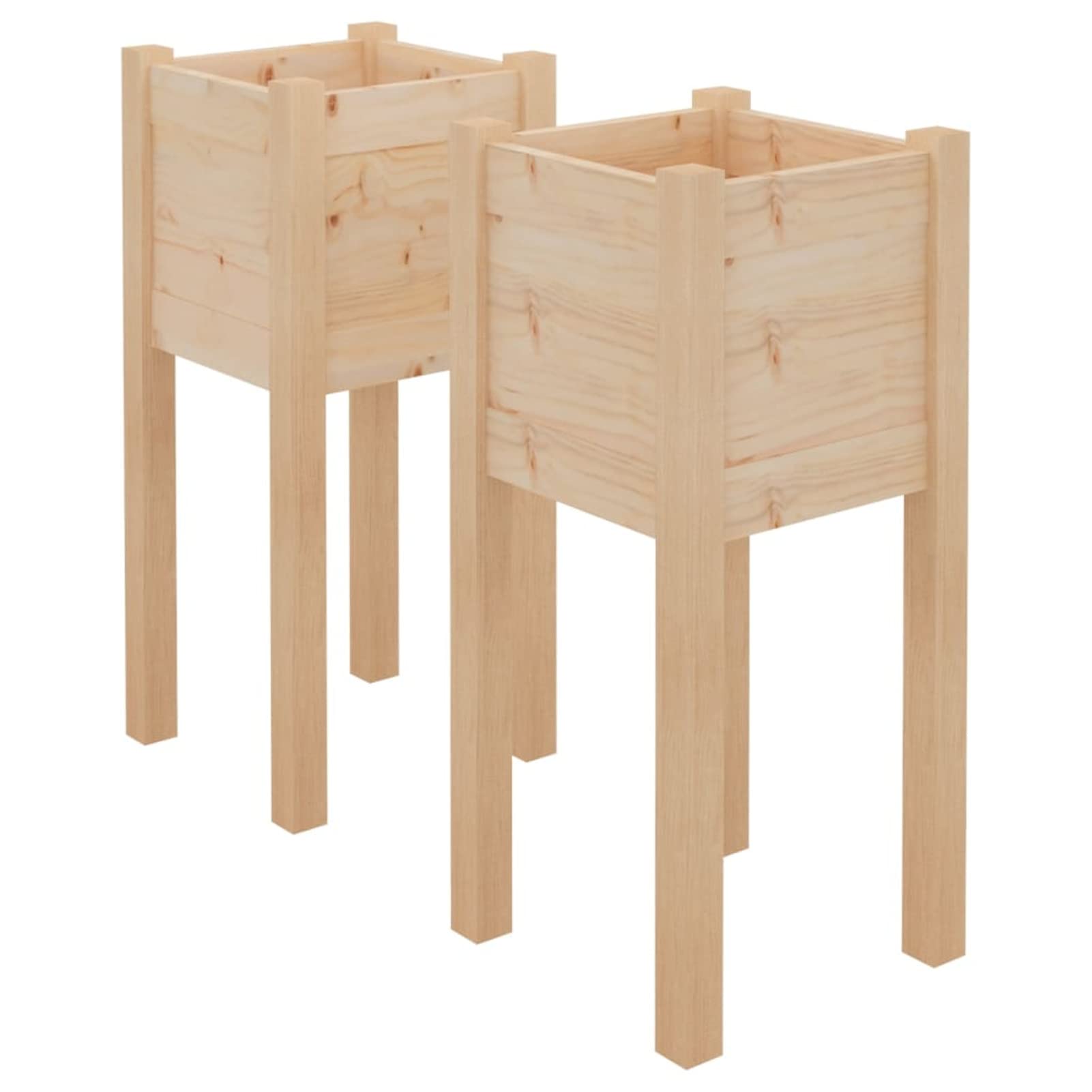 Jardineras 2 uds, Huerto Urbano Terraza, Huerto En Casa, Tierra Huerto Urbano, Huerto Vertical, Mesa De Cultivo, Madera Maciza de Pino 31x31x70 cm