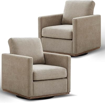 Swivel Accent Chair Set of 2, 360 Degree Square Swivel Barre - best swivel chairs