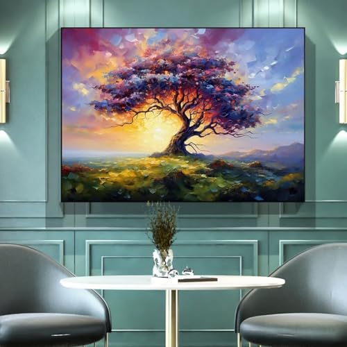 Tableau arbre de la vie coloré bohème XINBAO 70x100cm encadré