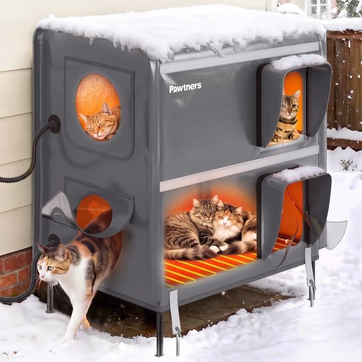 2-Story Large Heated Outdoor Cat House for Outside feral Cat — 사진 1