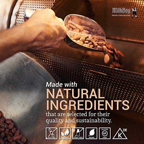 Milkboy Swiss Mint Dark Chocolates - All Natural 72% Dark Cocoa With Crispy Mint - Chocolate Mint Bars - Made In Switzerland - Dairy Free - Vegan - Gluten Free - Non-Gmo - Kosher - 3.5 Oz - 5 Pack #TOP3