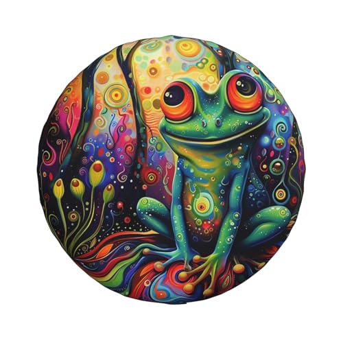 Image of Bright Frog Spare Tire Cover Weatherproof Universal Wheel Protectors Wheel Covers for Rv Camper Travel Trailer SUV Truck 15 Inch