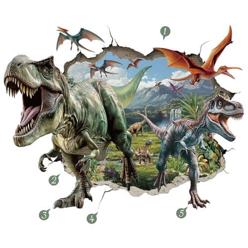 Vinilo decorativo dinosaurio 3D para pared miniatura 5