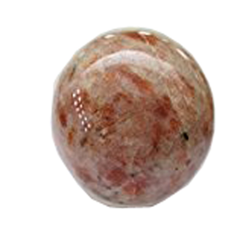PacuM - 63 mm Sparkling Sunstone Sphere Feldspar Crystal Gemstone Polished Quartz Ball from India YUANNYIN