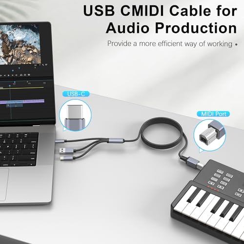 Câble d'imprimante USB C Lightning USB A vers USB B MIDI pour MacBook