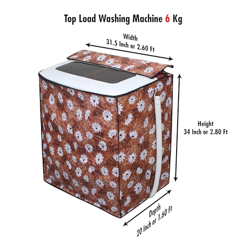 Image of DREAM CARE Waterproof & Dustproof Washing Machine Cover Top Load & Semi Automatic Suitable for 6 kg, 6.2 kg, 6.5 kg (80 x 86 x 51 cms)