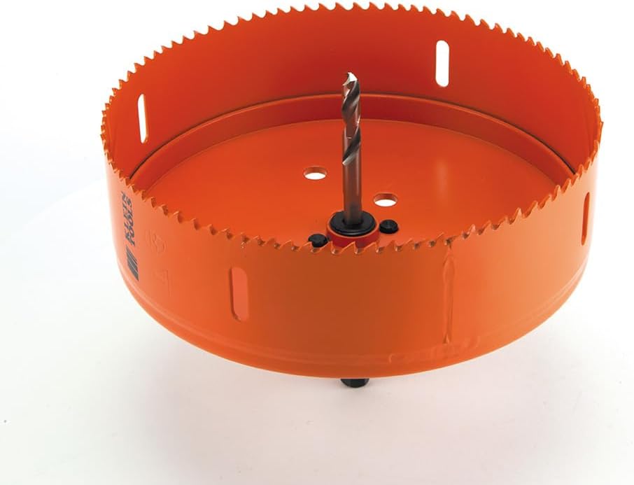 Klein Tools 31900 Bi-Metal Hole Saw, 6-3/8-Inch, For Drywall-Ceiling Tile-Steel-Wood-Plastic, Stainless Steel, Recessed Lighting