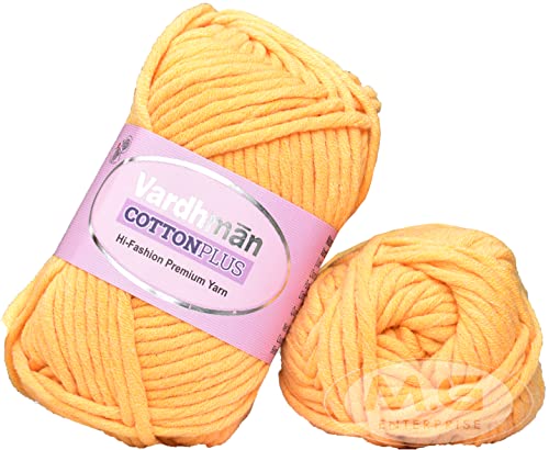 Image of M.G Enterprise Cotton Plus Ladu PilaWool Yarn 400 Needle Knitting Yarn for DIY Art & Craft