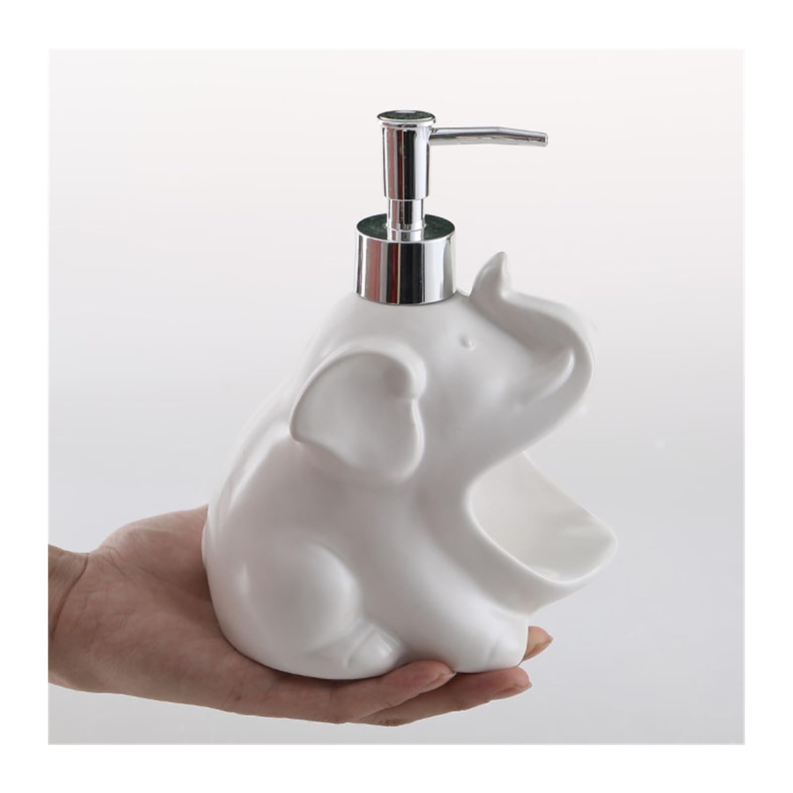 Dispenser di Sapone Dispenser di sapone a forma di elefante, pompa for sapone a tinta unita, bottiglia di sapone in ceramica for detersivo for piatti, shampoo da bagno e altro (600 ml/20,29 once) disp