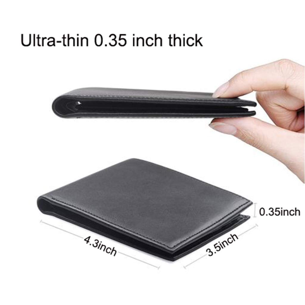 RFID Blocking Genuine Leather Wallet, Men Slim Wallets with RFID Block Technology,Stop Electronic Pick Pocketing-RFID Blocking Wallet