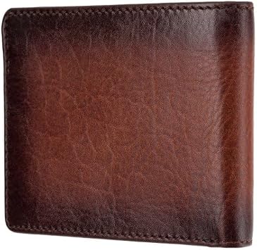 VISCONTI Atelier Collection Roland Leather Wallet RFID Blocking AT63, Burnished Blue Burnish Tan