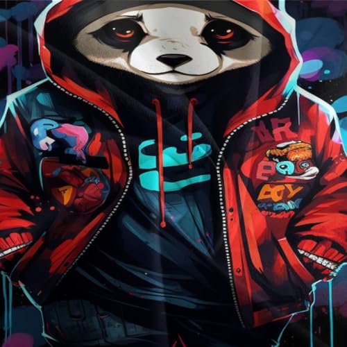 Housse de couette panda 3D hypoallergénique avec fermeture éclair