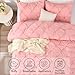 BEDELITE Pink Queen Comforter Set - 3 Pieces Boho Pintuck Bedding Comforter Sets, Lightweight Soft & Warm Bed Comforter with 2 Pillowcases for All Season,Valentines Day