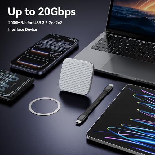 Image of 960G External SSD Magnetic Portable SSD USB 3.2 Gen 2x2 up to 2000MB /s 4K 120 fps ProRes HDR Video Record Metal USB-C External Solid State Drive for iPhone 16 Pro Max, Smartphone, Tablet, Laptop