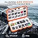 PLUSINNO Fishing Gear Accessories Kit, 449PCS Fishing Tackle Box with Tackle Included, Fishing Hooks, Fishing Weights Sinkers, Jig Heads, Fishing Tackle Set Equipment for Bass Trout, Gifts for men