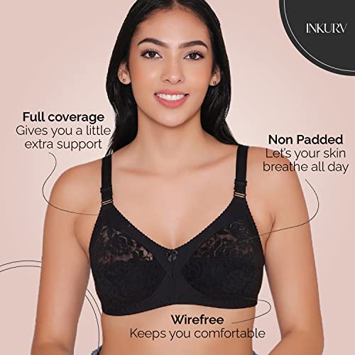 Image of INKURV Full Coverage Bra for Women with Micro Cotton Fabric for Heavy Bust Support