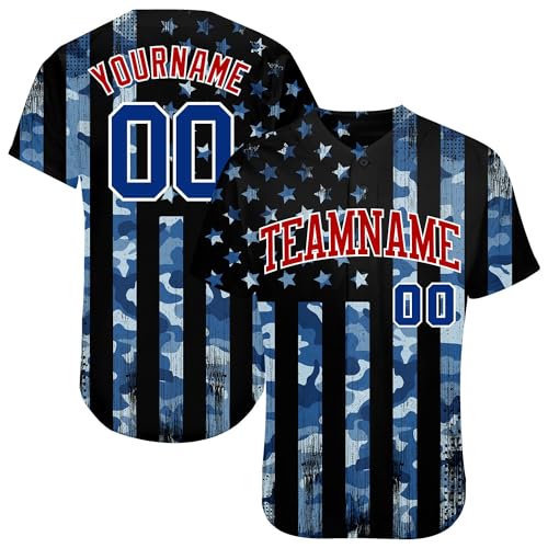 Custom America Baseball Jersey, camiseta personalizada con nombre y número para hombres, mujeres y jóvenes miniatura 1