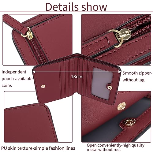 Women Credit Card Holder, Ladies Purse Small, Women 's Coin Wallet, RFID Blocking Leather Wallet Purse Mini Compact Pocket Wallet for Women Zipper Coin Pocket Ladies Small Purse with ID Window - Image 6