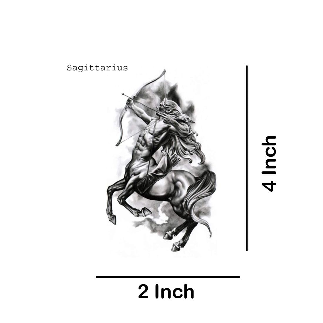 Temporary Tattoowala Sagittarius Black Temporary Tattoo Stickers For Male And Female Fake Tattoo Waterproof body Art 1
