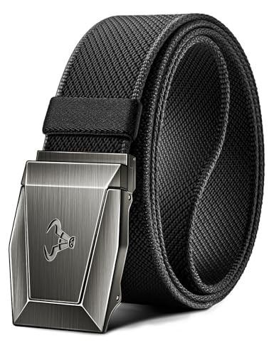 KEMISANT Cinturón Hombres, Cinturones Estilo Nailon Alta Resistencia para el Ejército de Entrenamiento de Caza(Negro,125cm/38-42' Cintura ajuste)