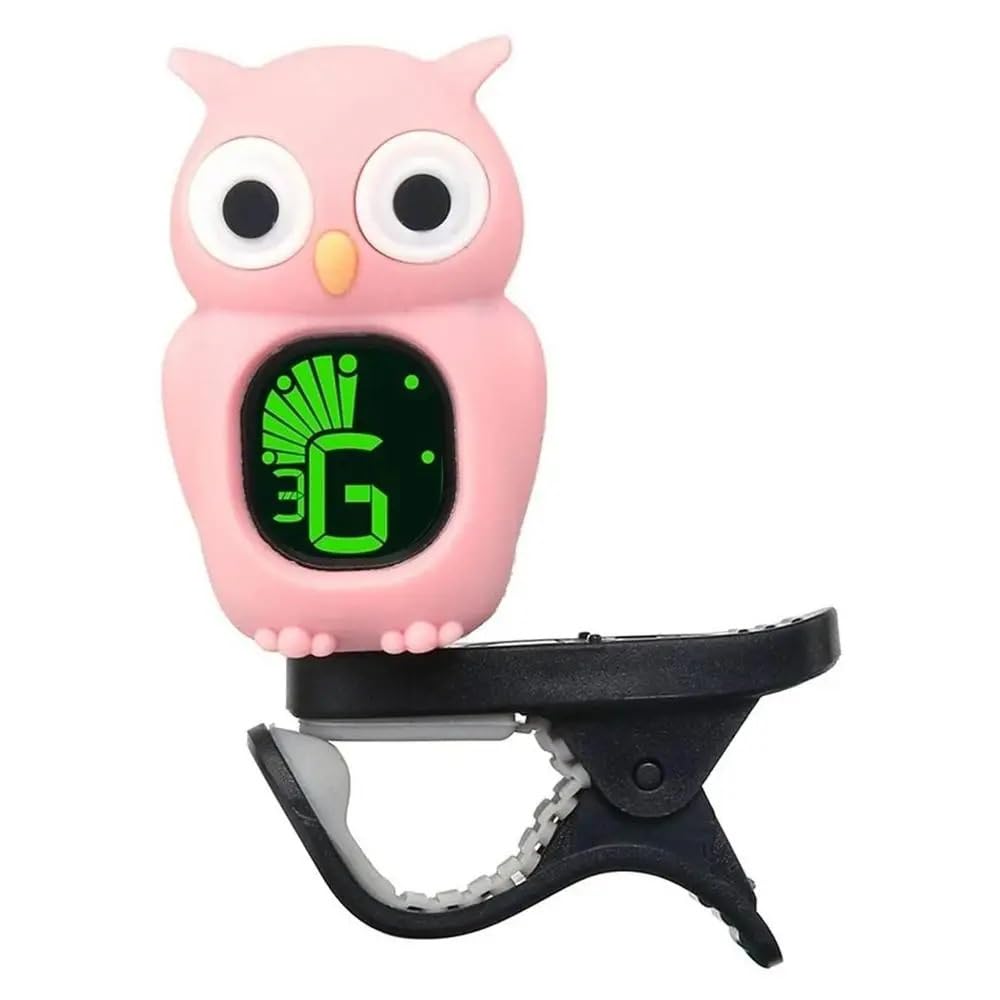 Healifty Accordeur Guitare à Clip Hibou - Précis Pour Guitare, Basse, Ukulélé, Violon - Portable, Design Cartonné Mignon