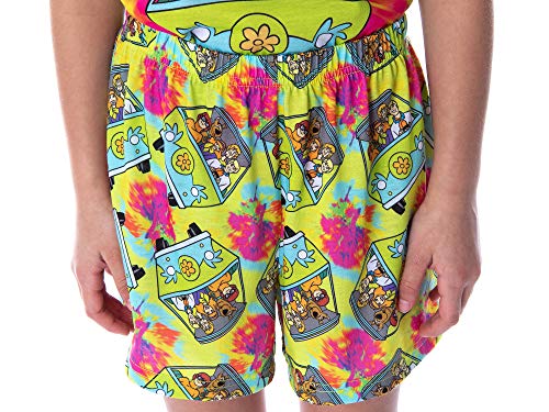 INTIMO Scooby Doo Girls' Pajamas Tie Dye Mystery Machine Shirt and Shorts 2 Piece Sleepwear Pajama Set3