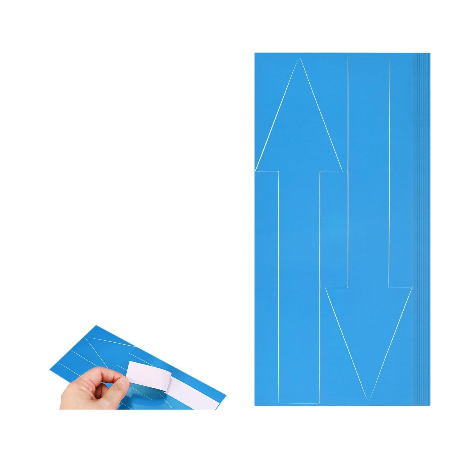 M METERXITY 20-Pack Arrow Sticker, 8 Inch PVC Self Adhesive Arrow Sign for Floor Road Wall Office Marking Road Instructions, Waterproof Arrow Stickers [Sky Blue]