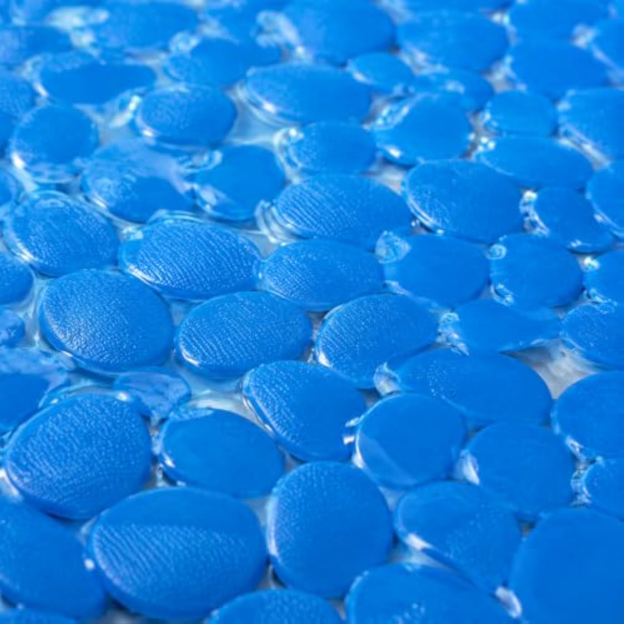 PVC Pebble Non-Slip Bath Mat, Blue 35x68cm